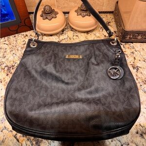 Michael Kors Black Shoulder Bag with MK Charm